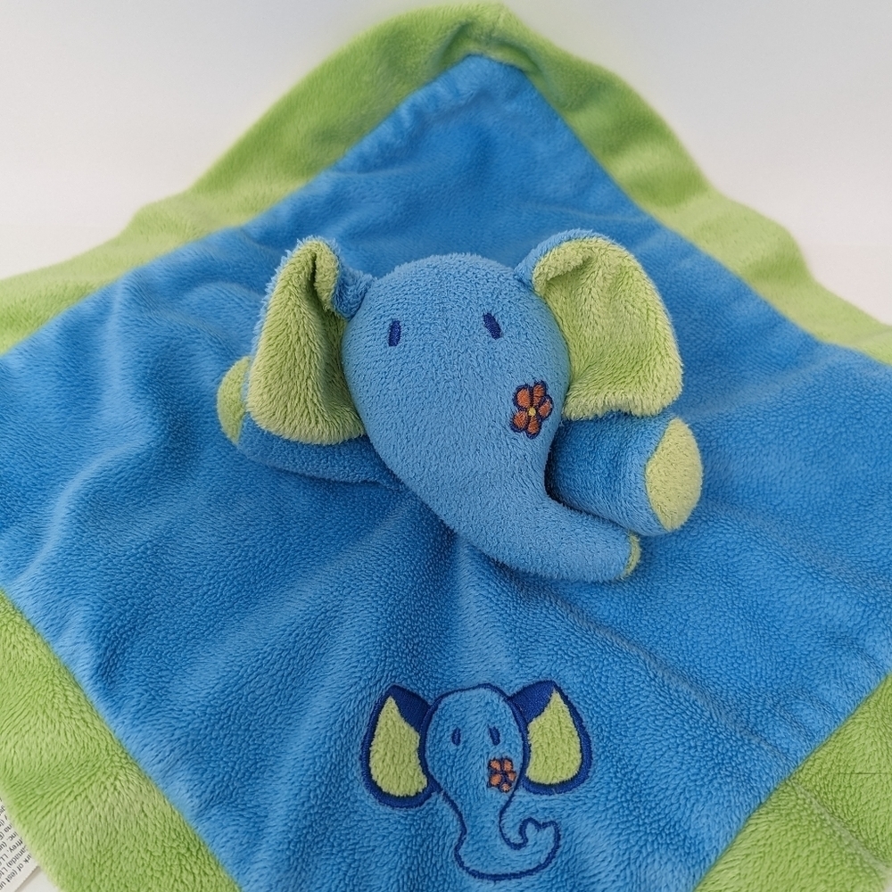 Bruin Lovey Elephant Flower on Cheek Blue Green Toy Teether - Picture 2 of 3